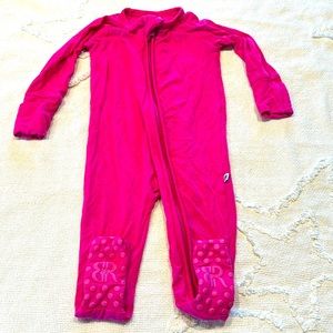 Bums & Roses hot pink convertible footie